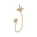 18K Gold Plated Copper Zircon Starburst Clip-on Earrings Y2K Sweet Cool No Piercing Ear Cuffs view 5