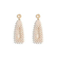 Pearl Look Teardrop and Rectangle Open Frame Stud Earrings view 4