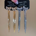 18K Gold Plated Copper Bow Tassel Stud Earrings With Zircon And Silver Posts view 4