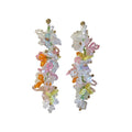 Fresh Floral Faux Pearl Tassel Drop Earrings With Silver Pins For Beach Photos view 5