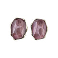 European American Style Resin Oval Earrings And Necklace Jewelry Set Vintage Light Luxury Accessories view 5