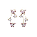 Light Luxury Copper Zircon Butterfly Ear Cuff Clip-on Earrings No Piercing Elegant Jewelry view 5