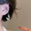 Light Luxury Copper Zircon Butterfly Ear Cuff Clip-on Earrings No Piercing Elegant Jewelry view 3