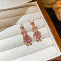 Light Luxury Rhinestone Bear Faux Pearl Stud Earrings With Silver Posts For Fashion Jewelry view 3