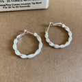 Minimalist Copper Twisted Rope Round Hoop Earrings Geometric Light Luxury Fashion Jewelry view 2