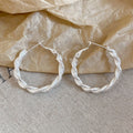Minimalist Copper Twisted Rope Round Hoop Earrings Geometric Light Luxury Fashion Jewelry view 4