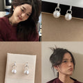 Minimalist Round Faux Pearl Stud Earrings With Silver Posts For Women Daily Commuter Jewelry view 1