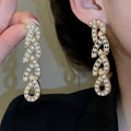 European Vintage Chain Imitation Pearl Earrings Necklace Jewelry Set Court Style Elegant Luxury Accessories view 4