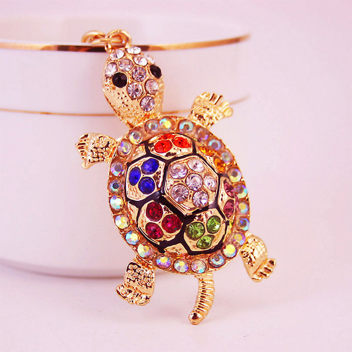 Rhinestone Turtle Keychain Metal Sea Turtle Car Key Ring Bag Charm