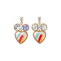 18K Gold Plated Silver Post Crystal Heart Stud Earrings For Women Iridescent Light Luxury OL Style view 5
