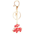 Rhinoceros Pair Keychain With Gold Tone Ring And Clear Stone Accents view 5