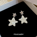Light Luxury Mother Of Pearl Shell Star Stud Earrings With Rhinestone Inlay Minimalist Daily Jewelry view 4