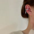 Korean Light Luxury Zircon Copper Teardrop Clip-on Earrings For Women Fashion OL Style view 3