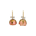 Sweet Copper Preserved Rose Flower Zircon Bow Hook Earrings For Women Beach Vacation Style view 5