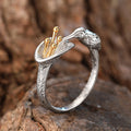 Bionic Bird Open Ring For Women, Textured Flower Nectar Theme Adjustable Fashion Finger Jewelry view 5