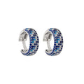 Blue Zircon Round Copper Huggie Earrings, Light Luxury Geometric Fashion Ear Jewelry view 5