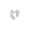 Asymmetric Floral Faux Pearl Stud Earrings, Sweet Light Luxury Silver Needle Jewelry view 5