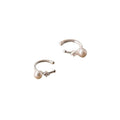 French Vintage Faux Pearl Zircon Round Clip-on Earrings, Minimalist Geometric Non-Pierced Ear Cuffs view 5