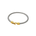 Stainless Steel Threaded Round Bangle Minimalist Light Luxury Fashion Statement Bracelet view 5