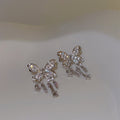 Copper Zircon Butterfly Tassel Clip-on Earrings Light Luxury Insect Ear Cuff for Women view 4