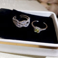 Minimalist Square Zircon Open Ring For Women view 2