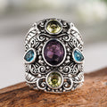 Vintage Ethnic Style Statement Ring For Women With Exaggerated Leaf Texture Jewelry view 5