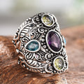 Vintage Ethnic Style Statement Ring For Women With Exaggerated Leaf Texture Jewelry view 2