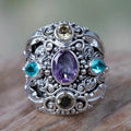 Vintage Ethnic Style Statement Ring For Women With Exaggerated Leaf Texture Jewelry view 1