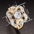 Two Tone Palace Style Princess Ring For Women, Niche Luxury Design Statement Jewelry view 4