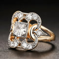 Two Tone Palace Style Princess Ring For Women, Niche Luxury Design Statement Jewelry view 3