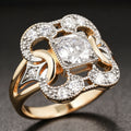 Two Tone Palace Style Princess Ring For Women, Niche Luxury Design Statement Jewelry view 2