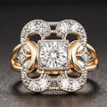 Two Tone Palace Style Princess Ring For Women, Niche Luxury Design Statement Jewelry view 1