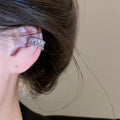18K Gold Plated Copper Zircon Round Clip-on Earrings, Geometric No-Piercing Ear Cuffs For Women view 3