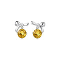 Copper Zircon Flower Bow Stud Earrings Korean Sweet Elegant Light Luxury Jewelry view 5