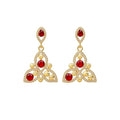 Court Style Alloy Rhinestone Teardrop Flower Pendant Necklace Earrings Jewelry Set view 5