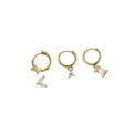 Copper Zircon Round Ear Cuff Jewelry Set Minimalist Geometric Light Luxury Earrings view 5