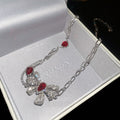 Rhinestone Bow Alloy Necklace For Women, Palace Style Light Luxury Clavicle Chain view 4