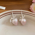 Copper Zircon Enamel Strawberry Drop Hook Earrings Korean Sweet Cute Light Luxury Jewelry view 4