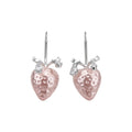 Copper Zircon Enamel Strawberry Drop Hook Earrings Korean Sweet Cute Light Luxury Jewelry view 5