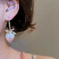 Copper Zircon Enamel Strawberry Drop Hook Earrings Korean Sweet Cute Light Luxury Jewelry view 3