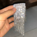 Copper Wide Cuff Bangle With Rhinestone Tassel Geometric Statement OL Fashion Jewelry view 4