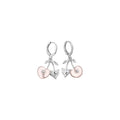 Light Luxury Alloy Heart Cherry Pendant Drop Earrings, Sweet Cool Everyday Ear Cuff Style view 5
