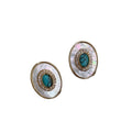 Vintage Oval Shell Mother Of Pearl Zircon Stud Earrings Bohemian Geometric Light Luxury Jewelry view 5