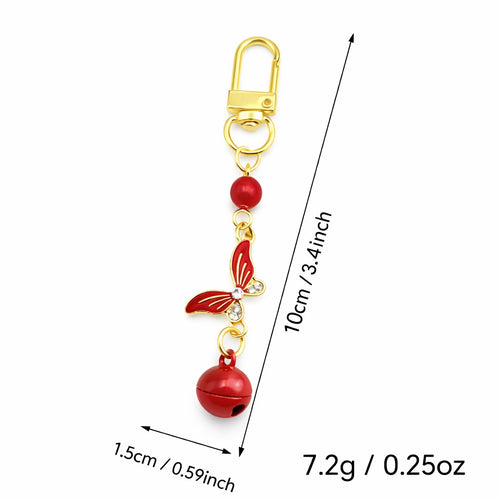 Metal Butterfly Bell Keychain Bag Charm