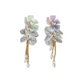 Elegant Faux Pearl Floral Tassel Drop Earrings French Vacation Style Fashion Jewelry view 5
