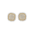 14K Gold Plated Silver Post Zircon Faux Pearl Geometric Minimalist Stud Earrings For Women view 5