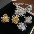 European American Smooth Copper Flower Cluster Earrings And Necklace Jewelry Set For Women view 3