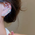 Korean Light Luxury Copper Round Zircon Clip-on Earrings For Women No Piercing Ear Cuff view 3