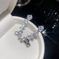 Korean Light Luxury Copper Round Zircon Clip-on Earrings For Women No Piercing Ear Cuff view 2
