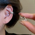 French Style Round Textured Faux Pearl Clip-on Earrings For Women Geometric Office Ear Cuffs view 3